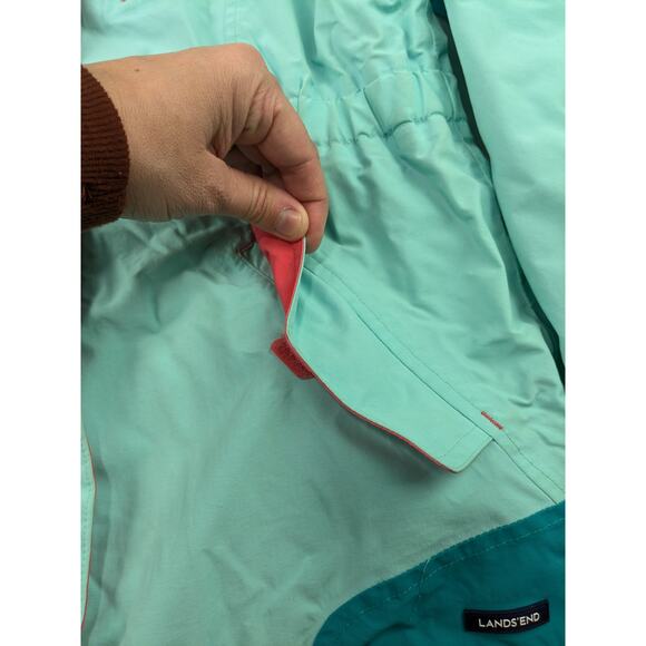 Lands' End Aqua/Teal Girls Winter Coat - Picture 9 of 13
